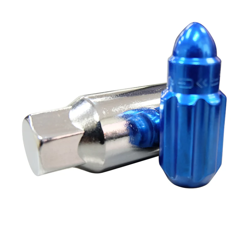 NRG 500 Series M12 X 1.5 Bullet Shape Steel Lug Nut Set - 21 Pc w/Lock Key - Blue - Image 10