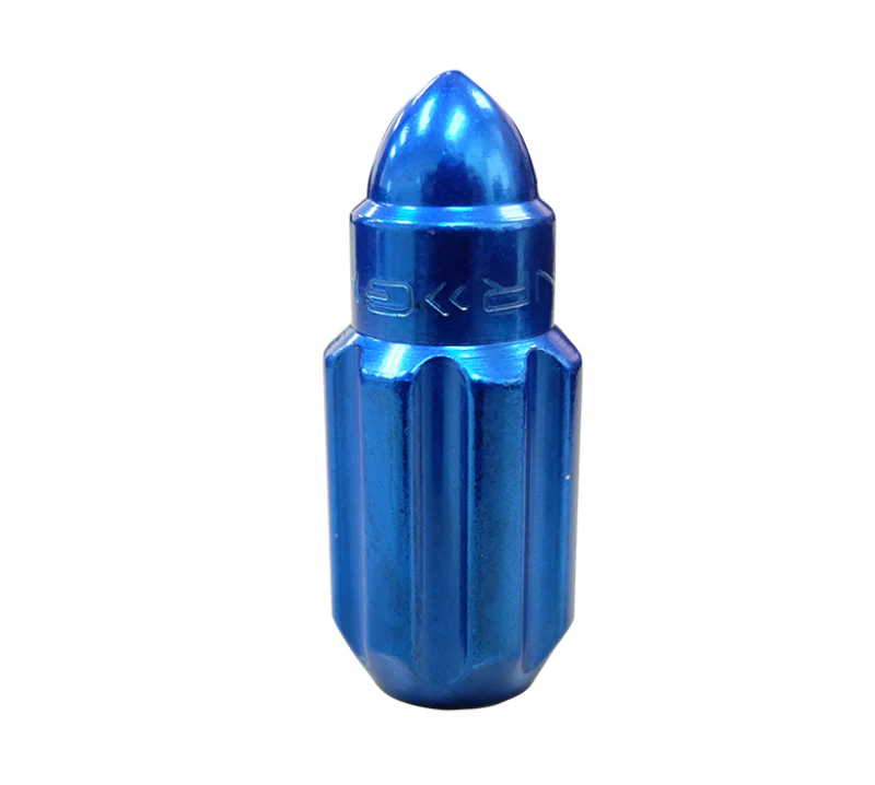 NRG 500 Series M12 X 1.5 Bullet Shape Steel Lug Nut Set - 21 Pc w/Lock Key - Blue - Image 2