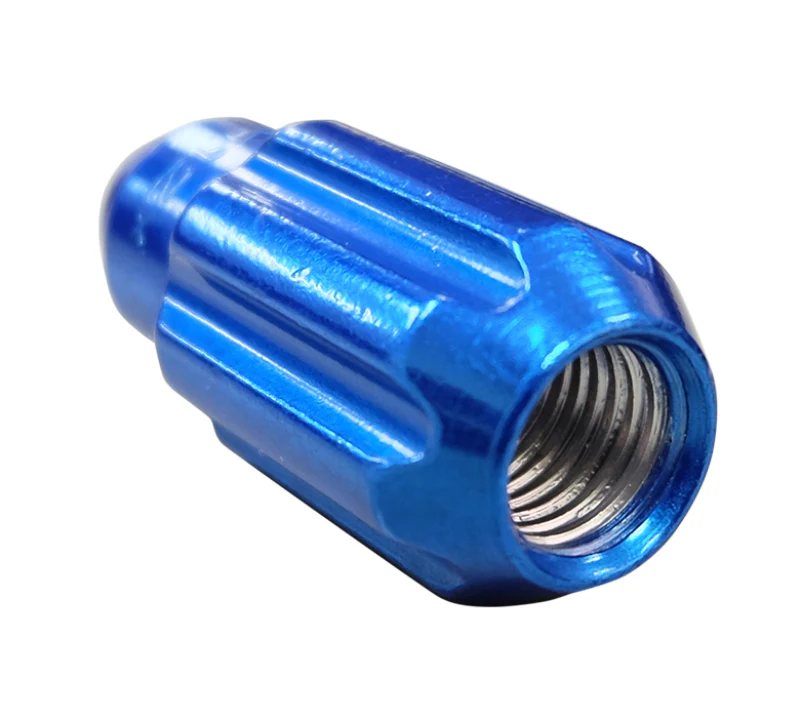 NRG 500 Series M12 X 1.5 Bullet Shape Steel Lug Nut Set - 21 Pc w/Lock Key - Blue - Image 8
