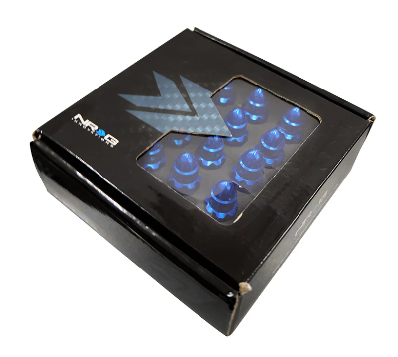 NRG 500 Series M12 X 1.5 Bullet Shape Steel Lug Nut Set - 21 Pc w/Lock Key - Blue - Image 9