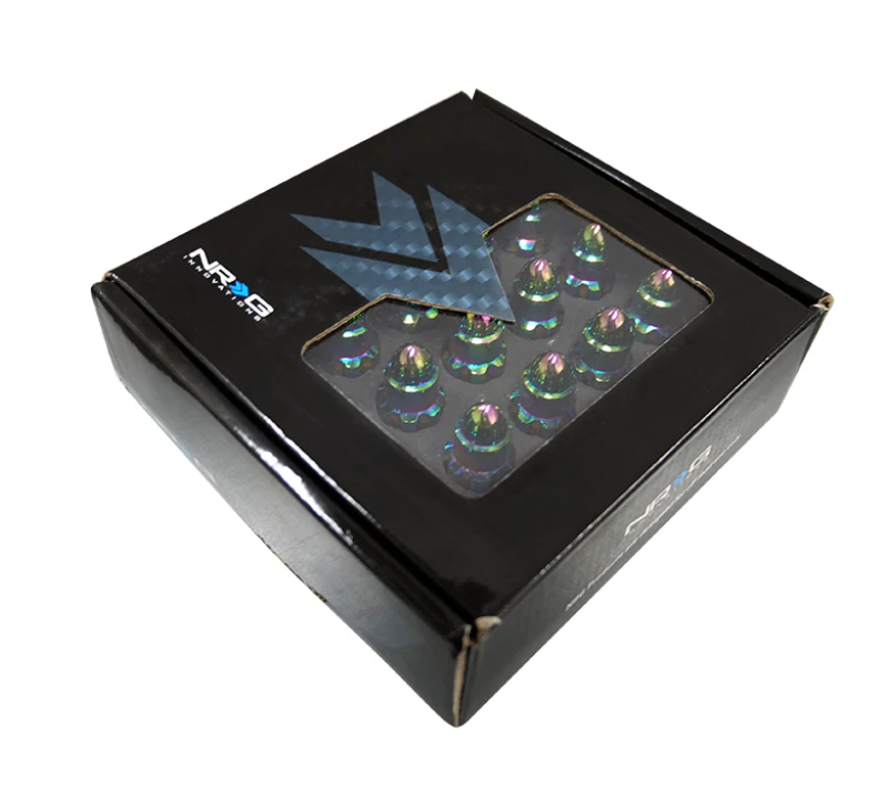 NRG 500 Series M12 X 1.5 Bullet Shape Steel Lug Nut Set - 21 Pc w/Lock Key - Neochrome - Image 11