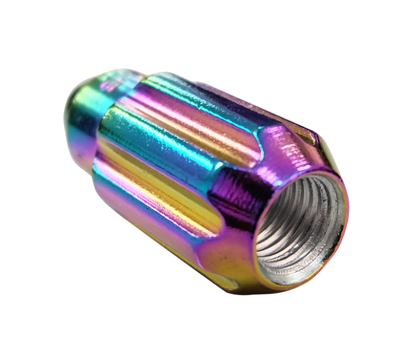 NRG 500 Series M12 X 1.5 Bullet Shape Steel Lug Nut Set - 21 Pc w/Lock Key - Neochrome - Image 4