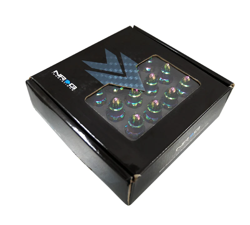 NRG 500 Series M12 X 1.5 Bullet Shape Steel Lug Nut Set - 21 Pc w/Lock Key - Neochrome - Image 5