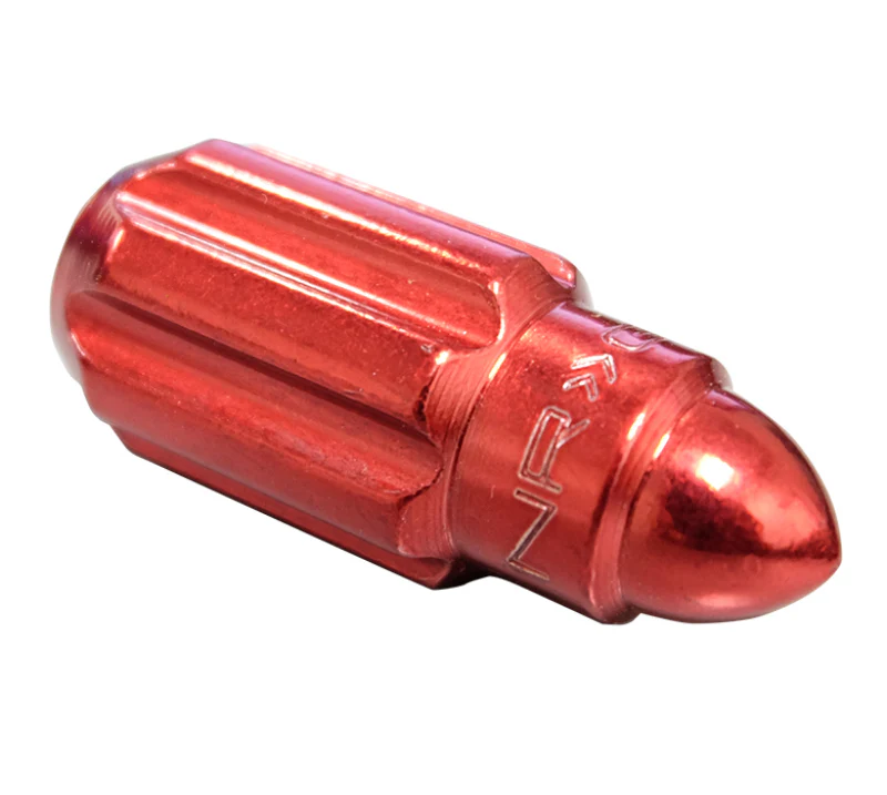 NRG 500 Series M12 X 1.5 Bullet Shape Steel Lug Nut Set - 21 Pc w/Lock Key - Red - Image 6