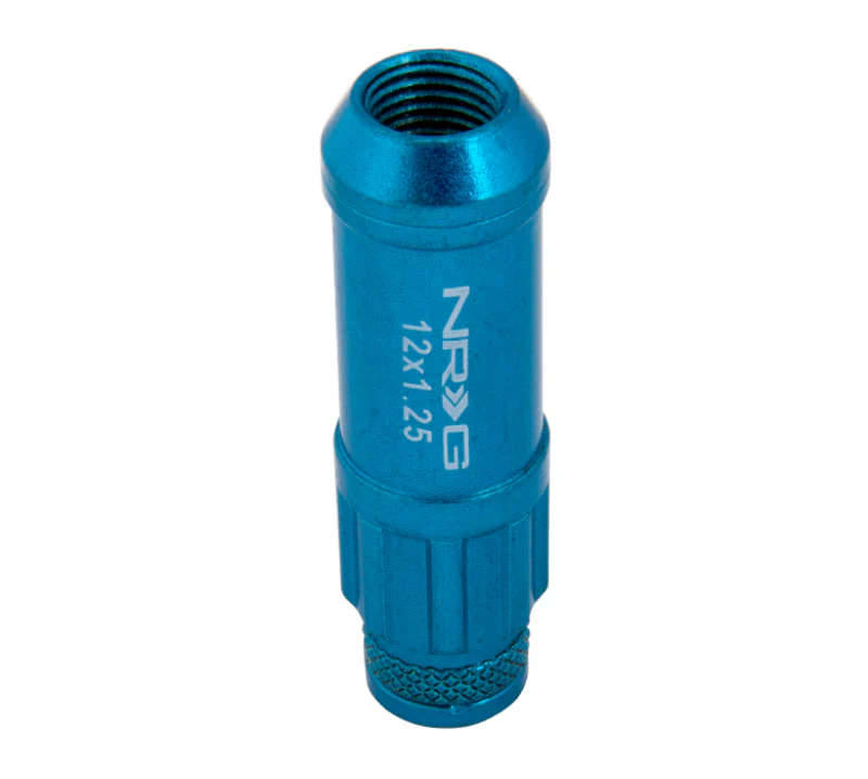 NRG 700 Series M12 X 1.25 Steel Lug Nut w/Dust Cap Cover Set 21 Pc w/Locks & Lock Socket - Blue - Image 7