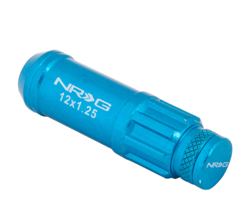NRG 700 Series M12 X 1.25 Steel Lug Nut w/Dust Cap Cover Set 21 Pc w/Locks & Lock Socket - Blue - Image 9