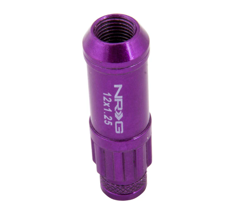 NRG 700 Series M12 X 1.25 Steel Lug Nut w/Dust Cap Cover Set 21 Pc w/Locks & Lock Socket - Purple - Image 6