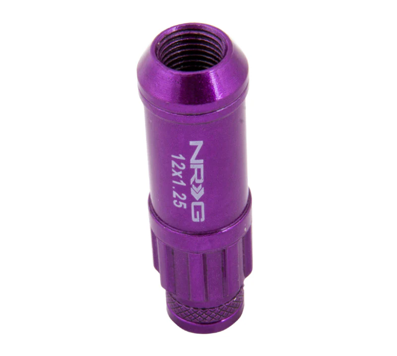 NRG 700 Series M12 X 1.25 Steel Lug Nut w/Dust Cap Cover Set 21 Pc w/Locks & Lock Socket - Purple - Image 8