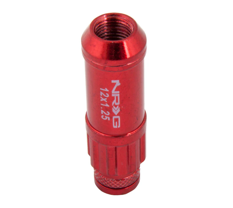 NRG 700 Series M12 X 1.25 Steel Lug Nut w/Dust Cap Cover Set 21 Pc w/Locks & Lock Socket - Red - Image 5