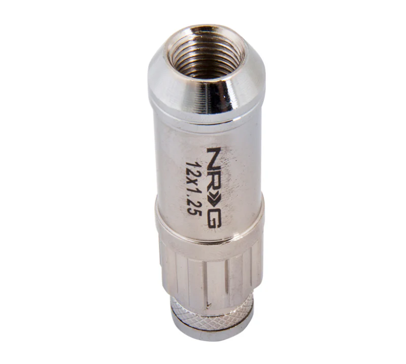 NRG 700 Series M12 X 1.25 Steel Lug Nut w/Dust Cap Cover Set 21 Pc w/Locks & Lock Socket - Silver - Image 3