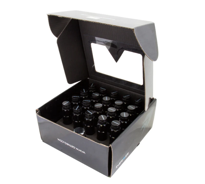 NRG 700 Series M12 X 1.5 Steel Lug Nut w/Dust Cap Cover Set 21 Pc w/Locks & Lock Socket - Black - Image 2