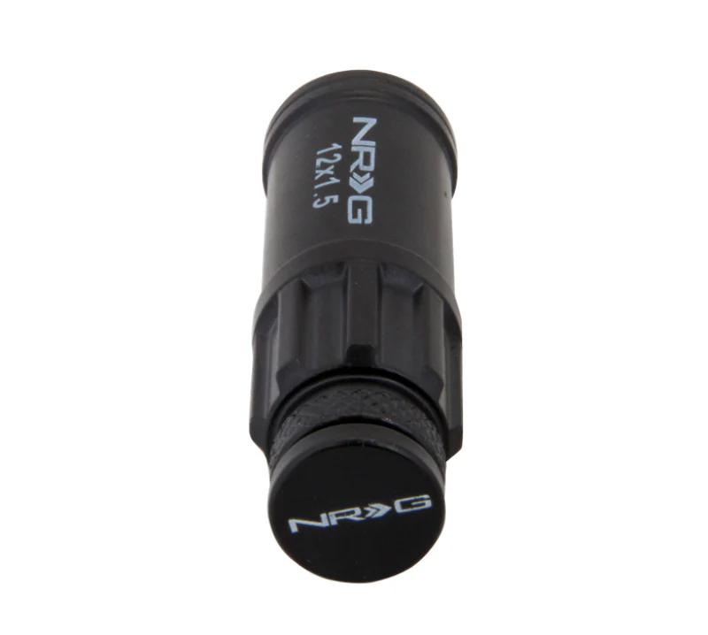 NRG 700 Series M12 X 1.5 Steel Lug Nut w/Dust Cap Cover Set 21 Pc w/Locks & Lock Socket - Black - Image 3