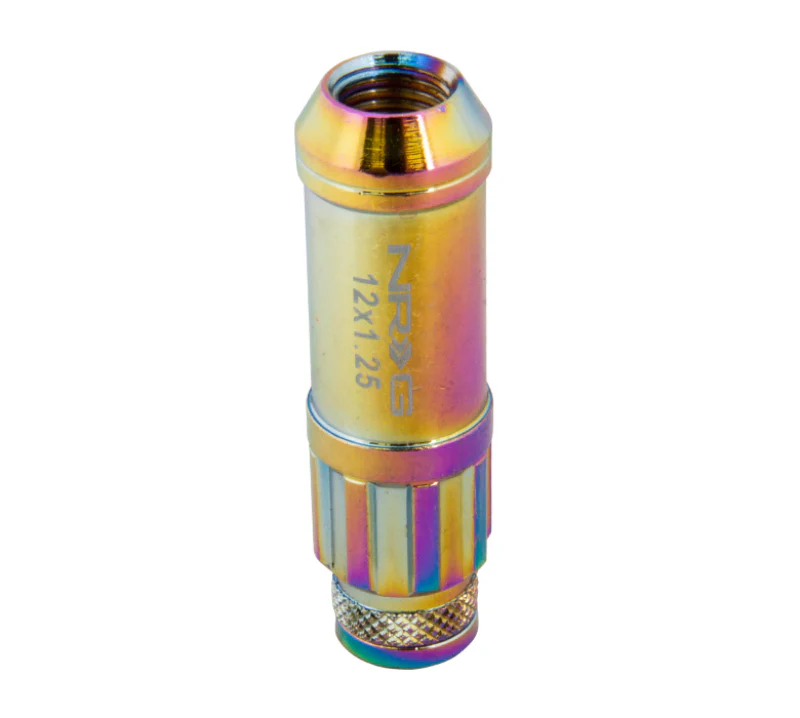 NRG 700 Series M12 X 1.5 Steel Lug Nut w/Dust Cap Cover Set 21 Pc w/Locks & Lock Socket - Neochrome - Image 5