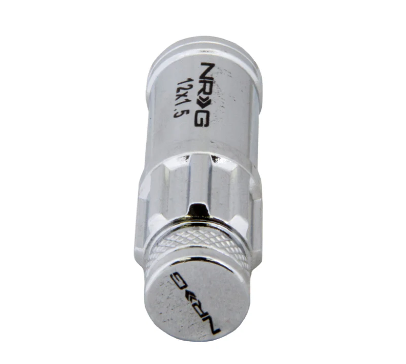 NRG 700 Series M12 X 1.5 Steel Lug Nut w/Dust Cap Cover Set 21 Pc w/Locks & Lock Socket - Silver - Image 3