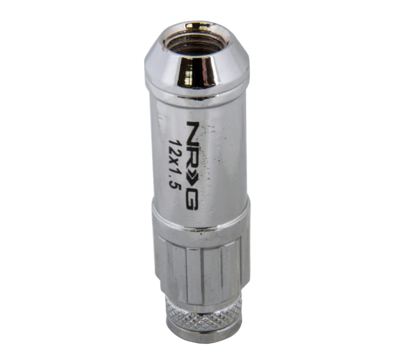 NRG 700 Series M12 X 1.5 Steel Lug Nut w/Dust Cap Cover Set 21 Pc w/Locks & Lock Socket - Silver - Image 4