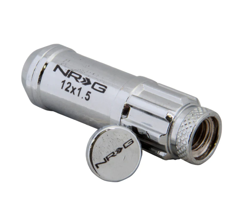 NRG 700 Series M12 X 1.5 Steel Lug Nut w/Dust Cap Cover Set 21 Pc w/Locks & Lock Socket - Silver - Image 5
