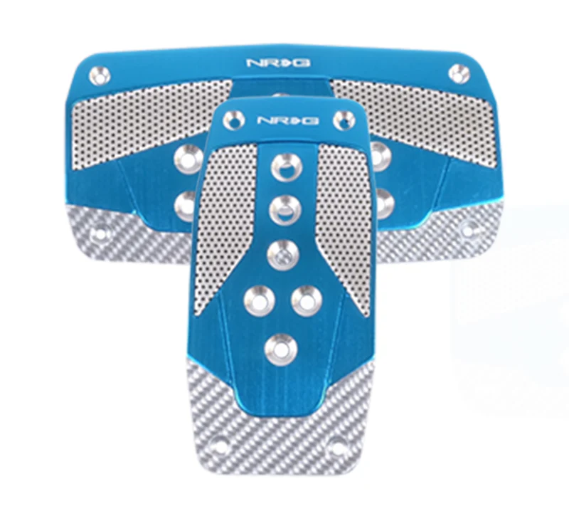 NRG Aluminum Sport Pedal A/T - Blue w/Silver Carbon - Image 2
