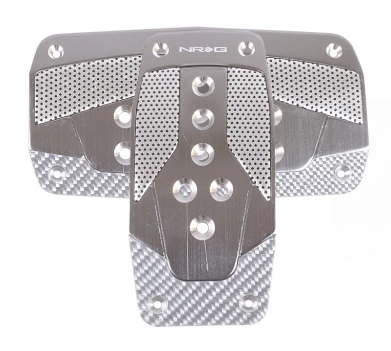 NRG Aluminum Sport Pedal A/T - Gunmetal w/Silver Carbon - Image 2