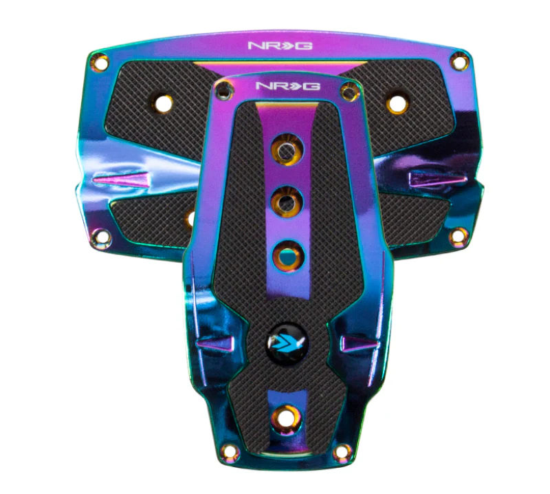 NRG Aluminum Sport Pedal A/T - Neochrome w/Black Rubber Inserts - Image 2