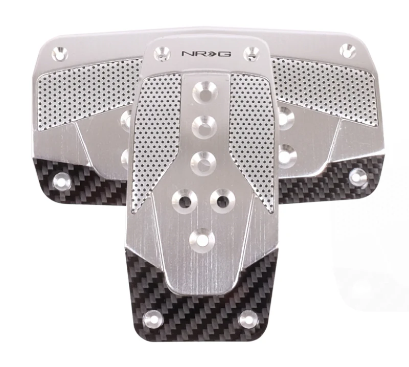NRG Aluminum Sport Pedal A/T - Silver w/Black Carbon - Image 2