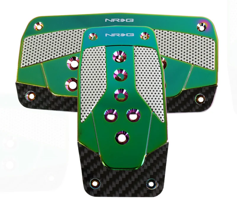 NRG Aluminum Sport Pedal A/T - Silver w/Neochrome Carbon - Image 2