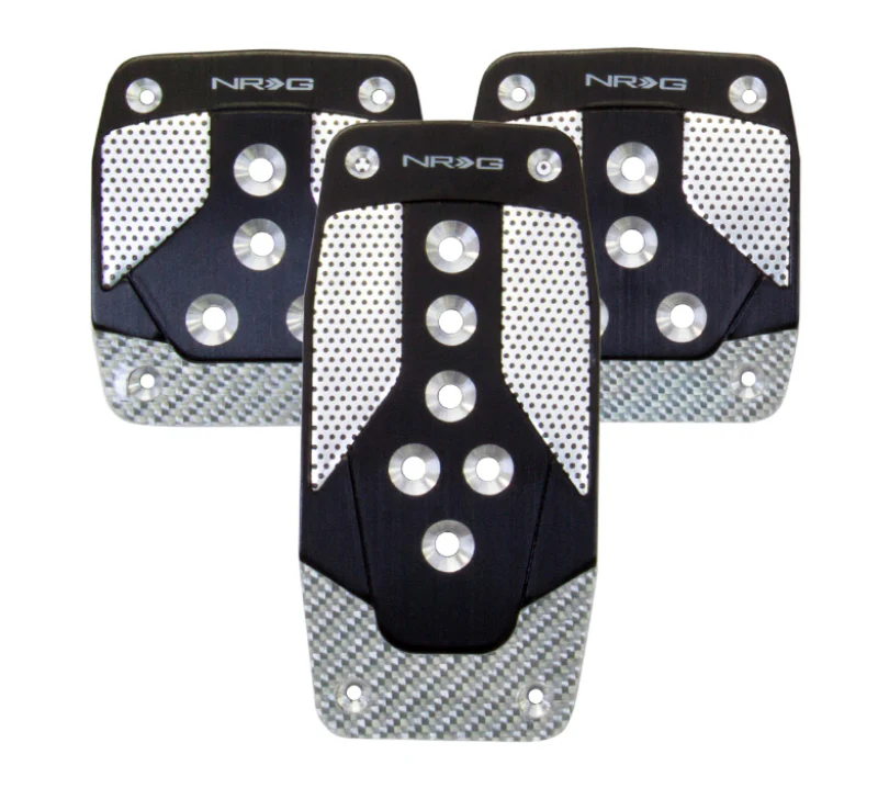 NRG Aluminum Sport Pedal M/T - Black w/Silver Carbon - Image 2