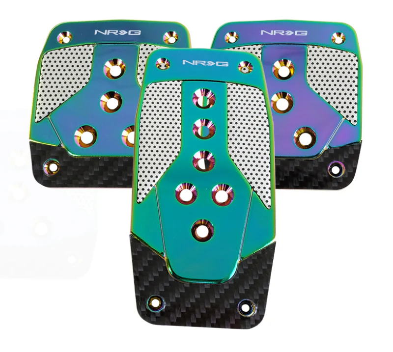 NRG Aluminum Sport Pedal M/T - Neochrome w/Black Carbon - Image 2