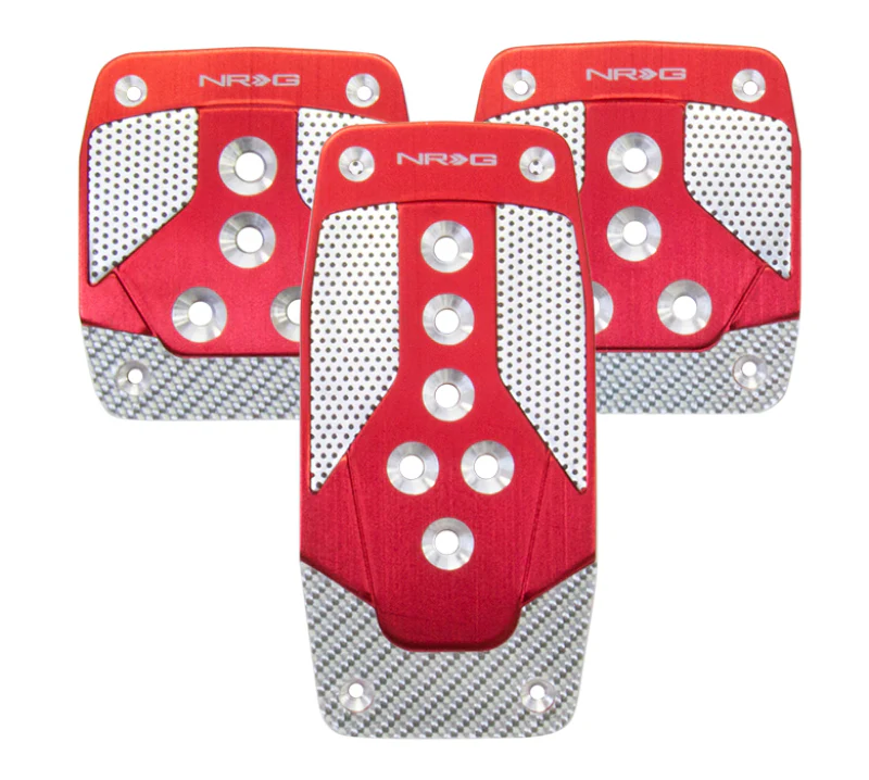 NRG Aluminum Sport Pedal M/T - Red w/Silver Carbon - Image 2