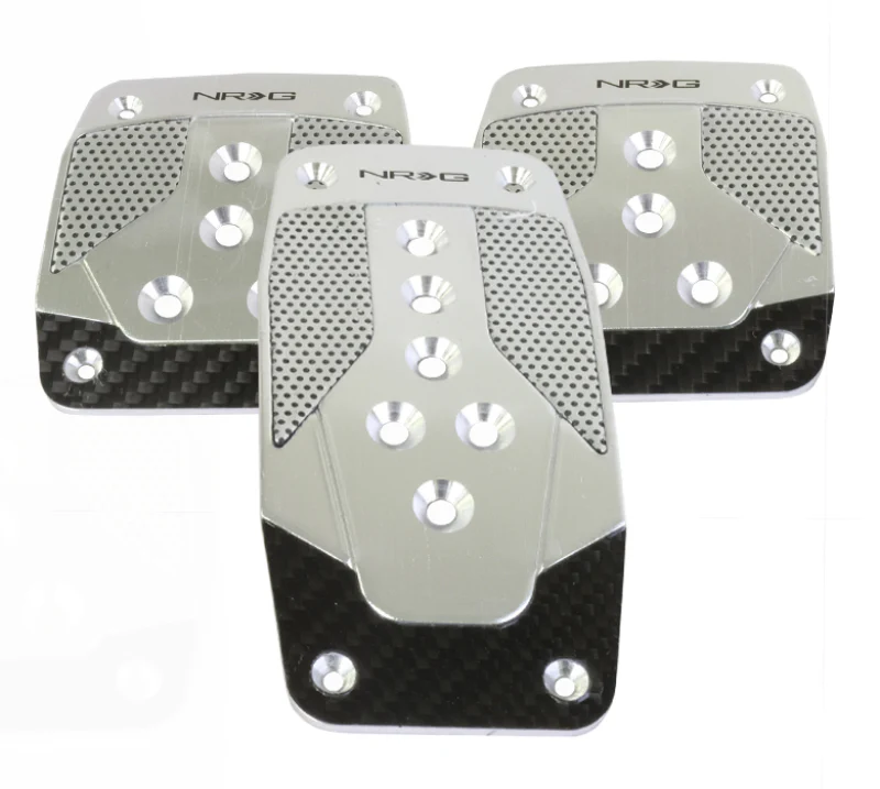 NRG Aluminum Sport Pedal M/T - Silver w/Black Carbon - Image 2