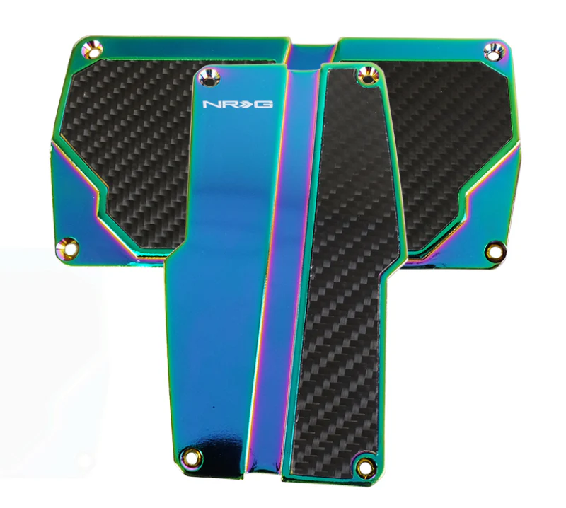 NRG Brushed Aluminum Sport Pedal A/T - Silver w/Black Carbon - Image 2