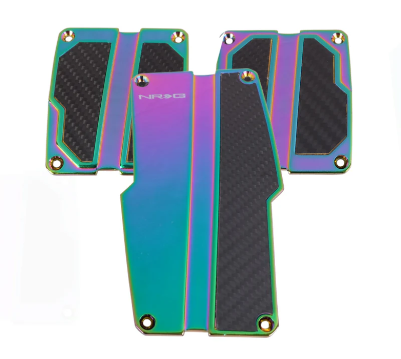 NRG Brushed Aluminum Sport Pedal M/T - Neochrome w/Black Carbon - Image 2