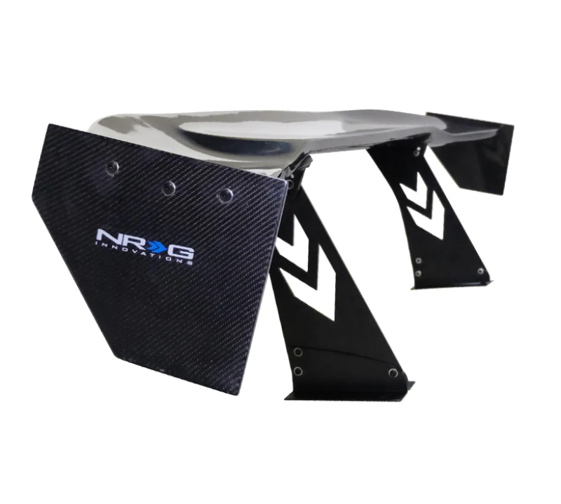 NRG Carbon Fiber Spoiler - Universal (69in.) w/NRG Logo / Stand Cut Out / Large Side Plate - Image 3
