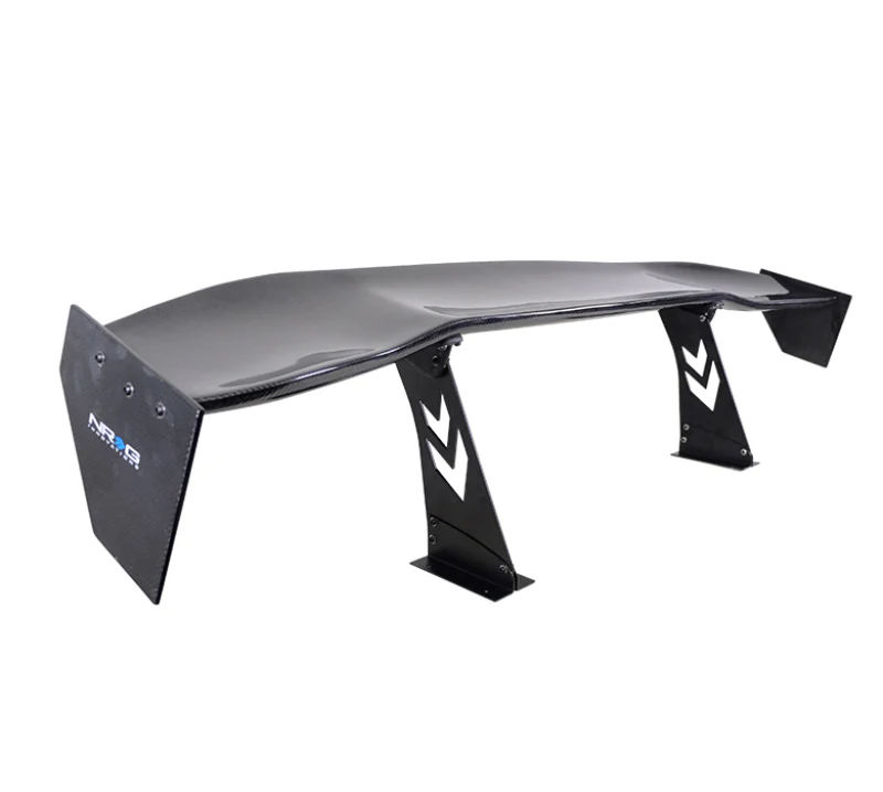 NRG Carbon Fiber Spoiler - Universal (69in.) w/NRG Logo / Stand Cut Out / Large Side Plate - Image 5