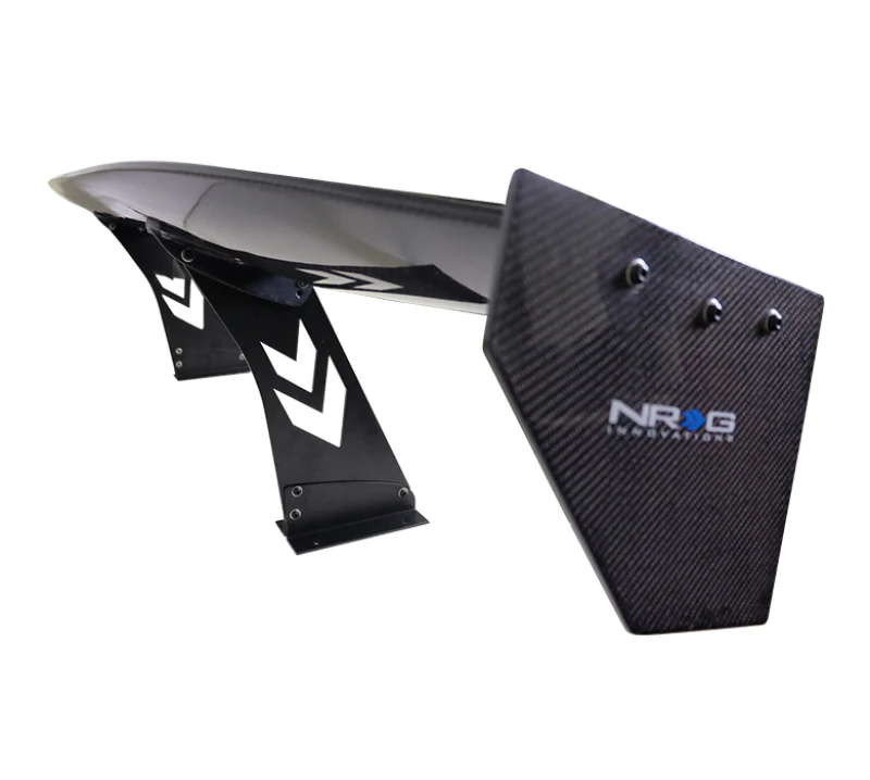 NRG Carbon Fiber Spoiler - Universal (69in.) w/NRG Logo / Stand Cut Out / Large Side Plate - Image 6