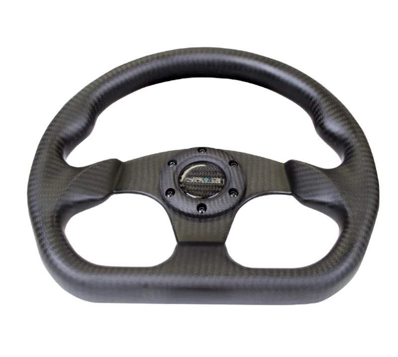 NRG Carbon Fiber Steering Wheel (320mm) Flat Bottom Matte Black Carbon - Image 4