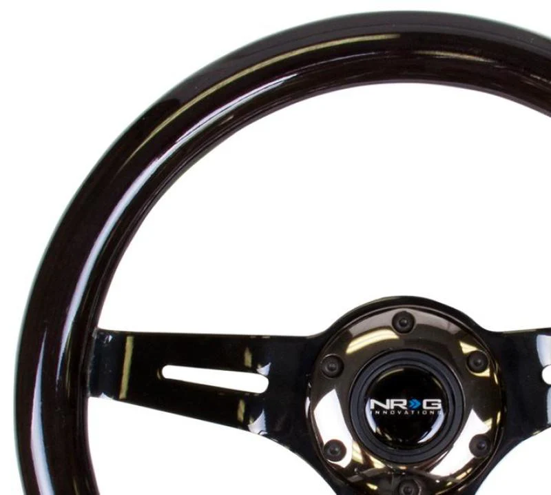 NRG Classic Wood Grain Steering Wheel (310mm) White w/Neochrome 3-Spoke Center - Image 2