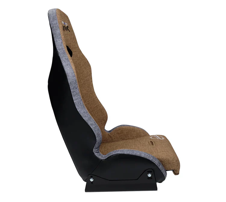 NRG Defender Seat Steel Frame Suspension - Brown w/ Gray Trim w/ Defender Logo - w/ Side Bracket - Image 2