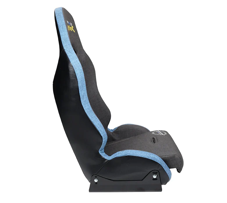 NRG Defender Water Resistant Steel Frame Suspension Seats Black w/ Blue Trim & Defender logo - Image 2