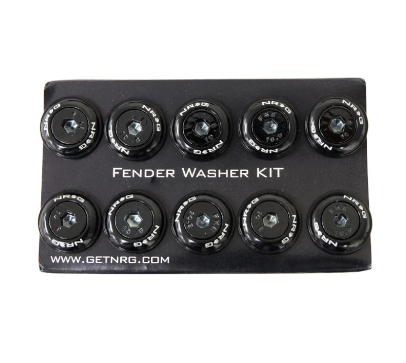 NRG Fender Washer Kit w/Color Matched M6 Bolt Rivets For Plastic (Black) - Set of 10 - Image 4