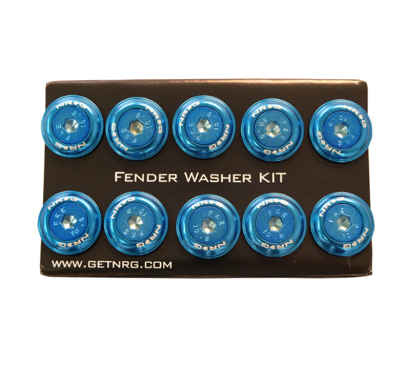 NRG Fender Washer Kit w/Color Matched M6 Bolt Rivets For Plastic (Blue) - Set of 10 - Image 3