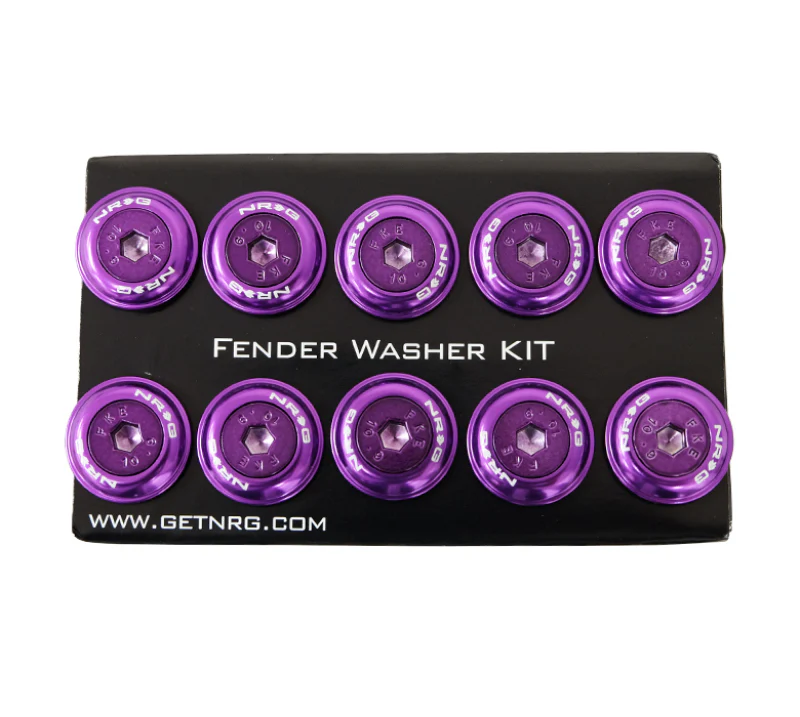 NRG Fender Washer Kit w/Color Matched M6 Bolt Rivets For Plastic (Purple) - Set of 10 - Image 3