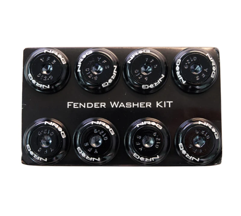 NRG Fender Washer Kit w/Color Matched M8 Bolt Rivets For Plastic (Black) - Set of 8 - Image 3