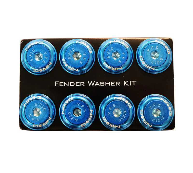 NRG Fender Washer Kit w/Color Matched M8 Bolt Rivets For Plastic (Blue) - Set of 8 - Image 3