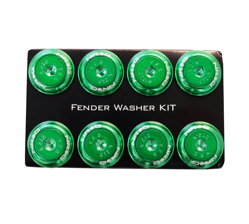 NRG Fender Washer Kit w/Color Matched M8 Bolt Rivets For Plastic (Green) - Set of 8 - Image 2