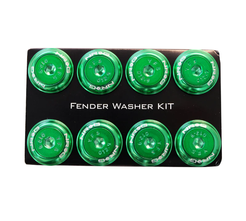 NRG Fender Washer Kit w/Color Matched M8 Bolt Rivets For Plastic (Green) - Set of 8 - Image 4