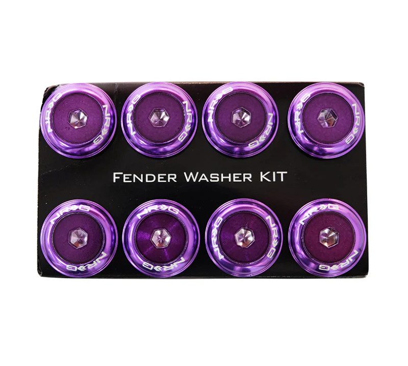 NRG Fender Washer Kit w/Color Matched M8 Bolt Rivets For Plastic (Purple) - Set of 8 - Image 4
