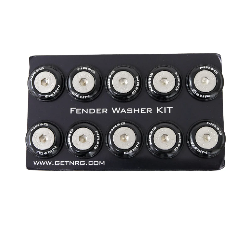 NRG Fender Washer Kit w/Rivets For Plastic (Black) - Set of 10 - Image 4