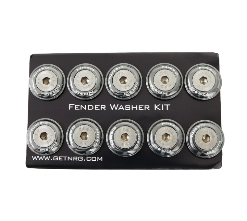 NRG Fender Washer Kit w/Rivets For Plastic (Gunmetal) - Set of 10 - Image 2