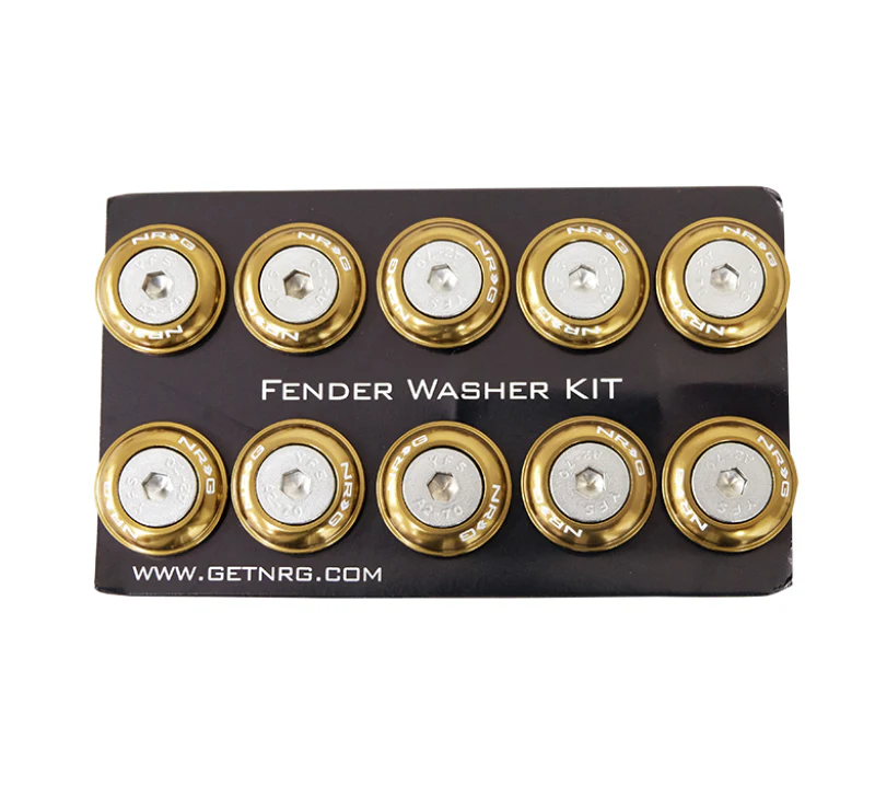NRG Fender Washer Kit w/Rivets For Plastic (Titanium) - Set of 10 - Image 4