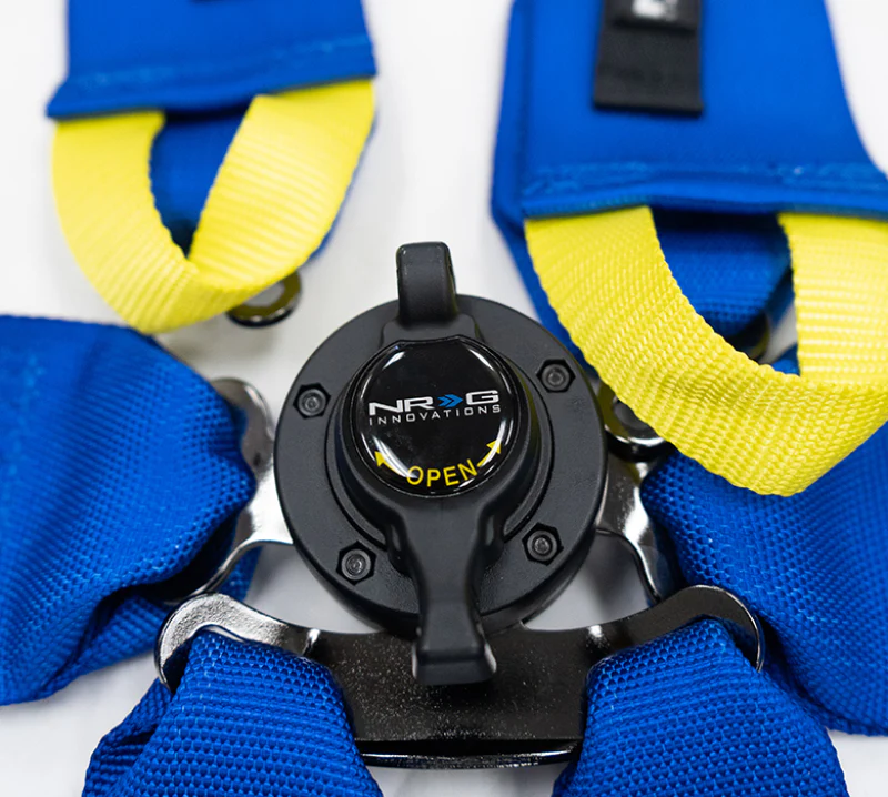 NRG FIA 6pt 2in. Shoulder Belt for HANS Device/ Rotary Cam Lock Buckle/ 3in. Waist Belt - Blue - Image 4